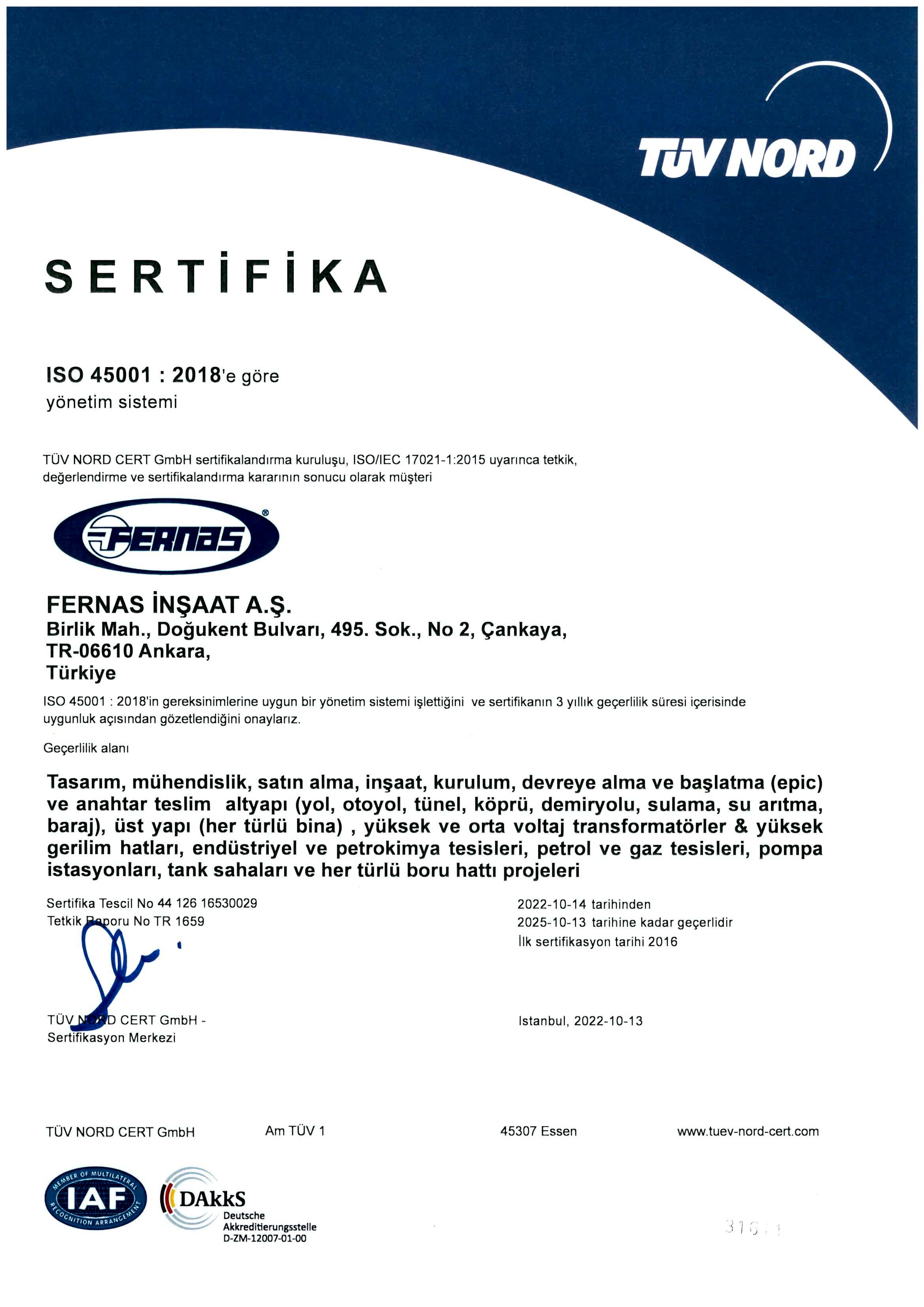 ISO 45001 DAKKS TUR